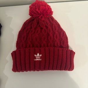 Adidas beanie. indiana logo on back. color is red